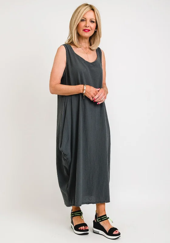 One Life Moana Sleeveless Cowl Skirt Dress, Graphite