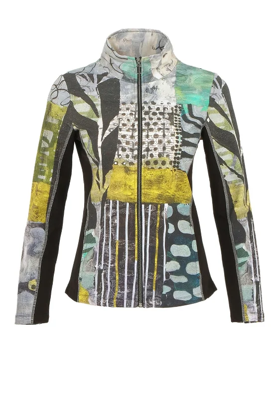 Dolcezza Abstract Print Full Zip Sweatshirt, Multi