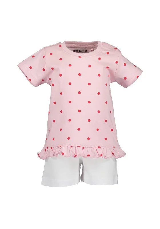 Blue Seven Baby Girl Print Tee and Short Set, Pink