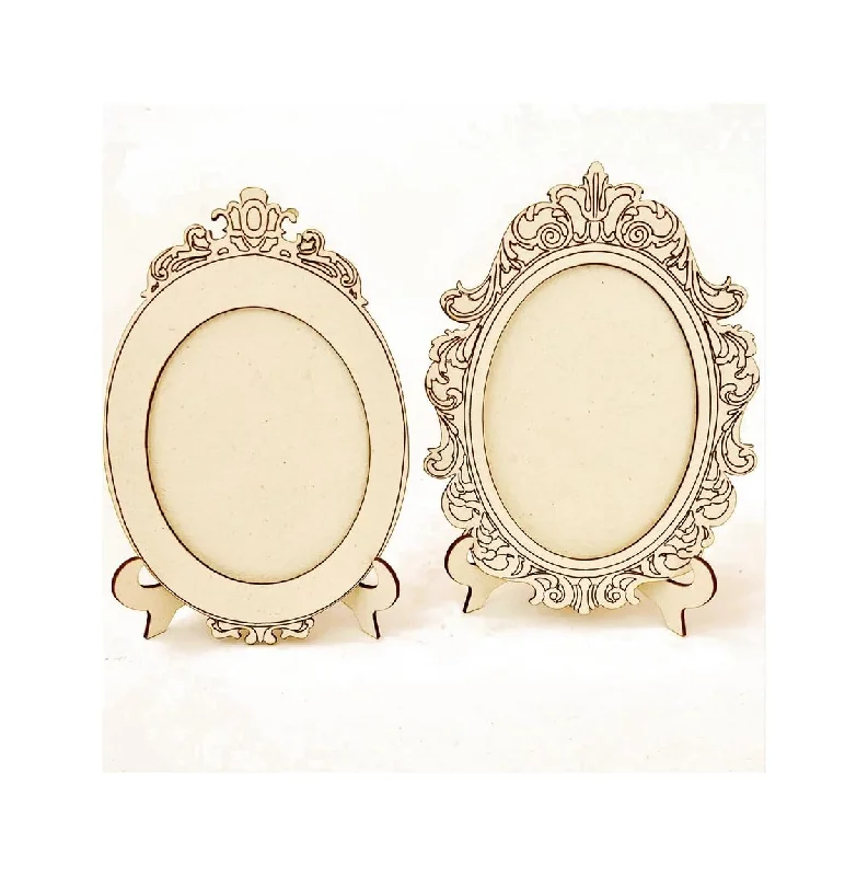 American Elm Vintage Oval Frames Set for Crafting - 2 Style Frame Pieces for DIY Projects, Home Décor