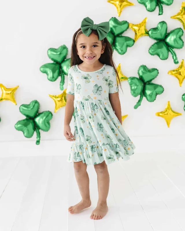 Shamrockin' Sparkles Girls Dress & Shorts Set