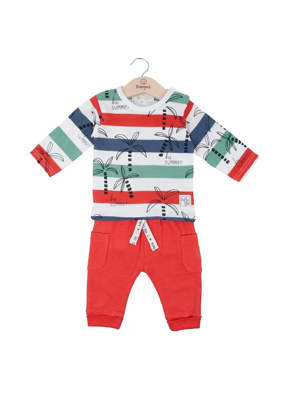 Babybol Baby Boy Hi Summer Top and Pant Set, Multi