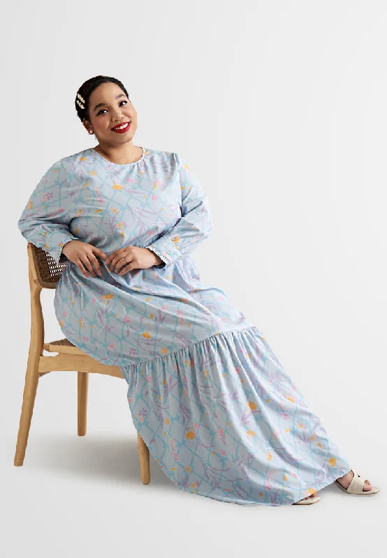 Inas Ikatan Raya Print Jubah Dress