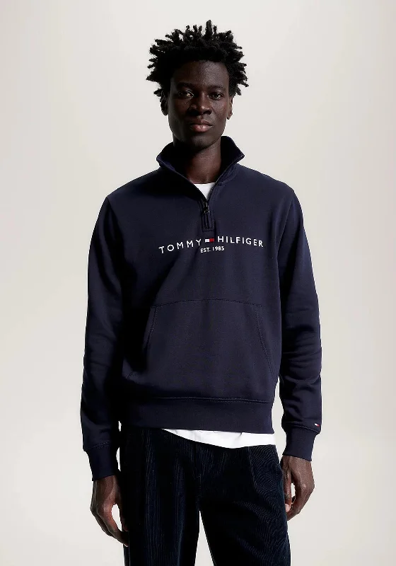 Tommy Hilfiger Flex Logo Half Zip Sweatshirt, Navy