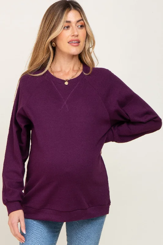 Plum Long Sleeve Maternity Top