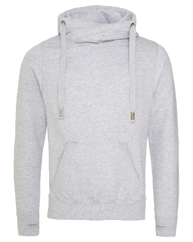 Just Hoods By AWDis JHA021 Men's Heavyweight Cross Over Neck Hooded Sweatshirt