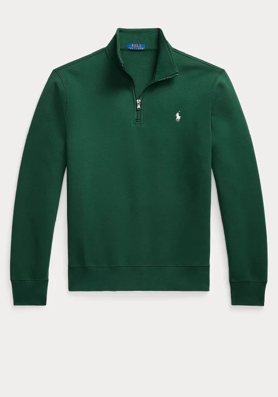 Ralph Lauren Double Knit Quarter Zip Sweatshirt, Vintage Pine