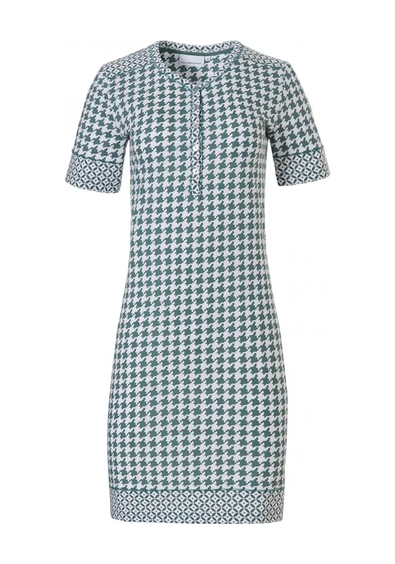 Pastunette Geometric Pattern Nightdress, Dark Green