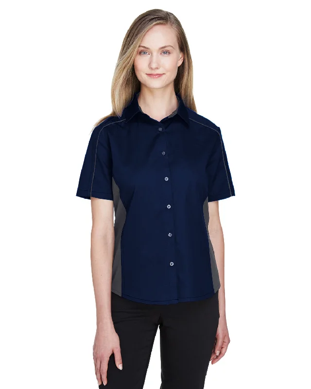 North End 77042 Ladies' Fuse Colorblock Twill Shirt