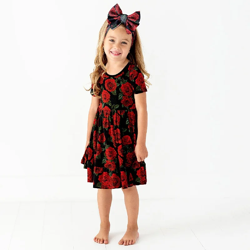 Bums & Roses Girls Dress & Shorts Set