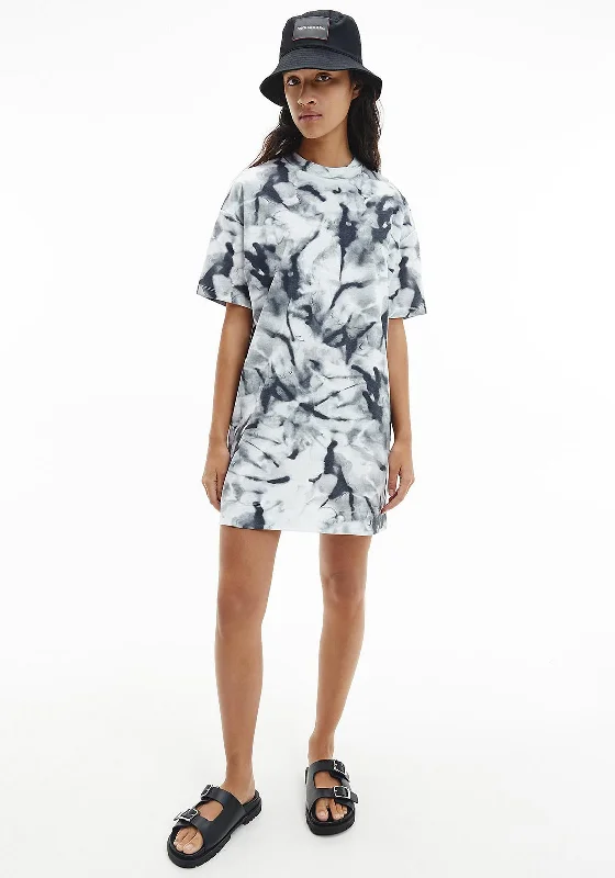 Calvin Klein Marble T-Shirt Dress, Grey