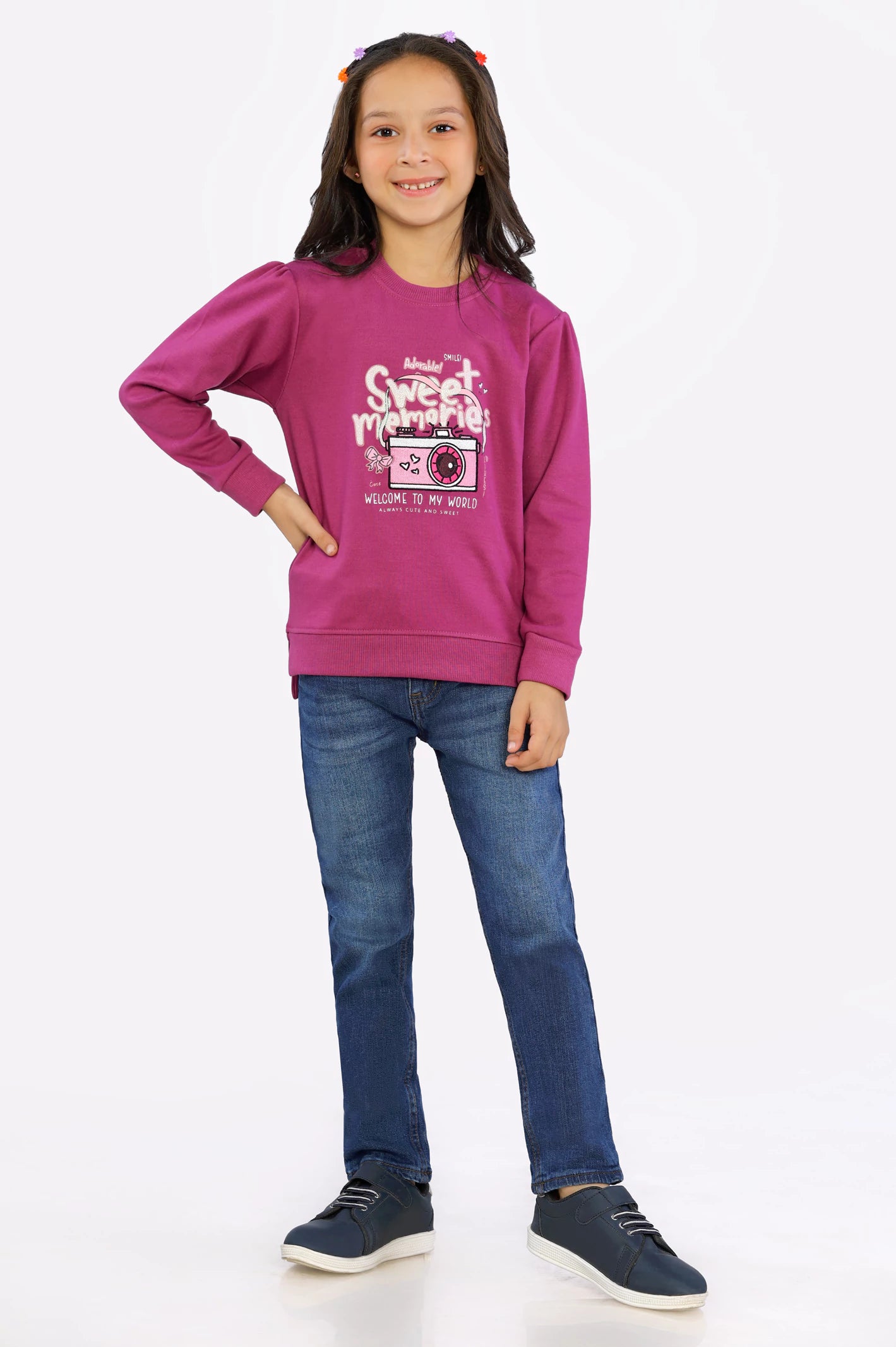 Graphic Printed Girls Sweatshirt