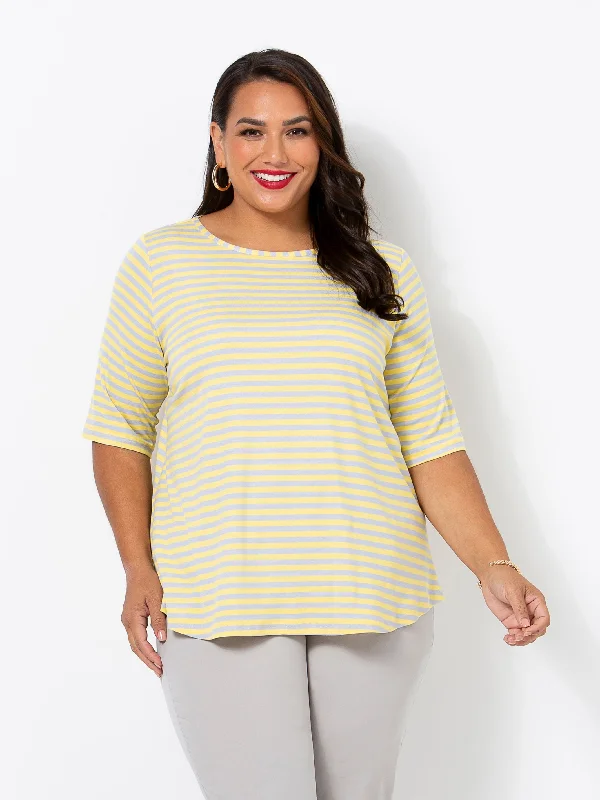 Lemon and Silver Stripe Tee