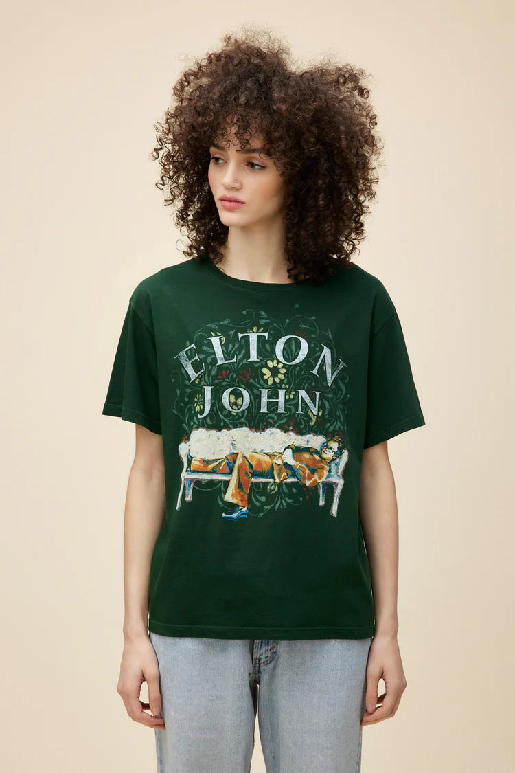 DAYDREAMER ELTON JOHN FLORAL BOYFRIEND TEE