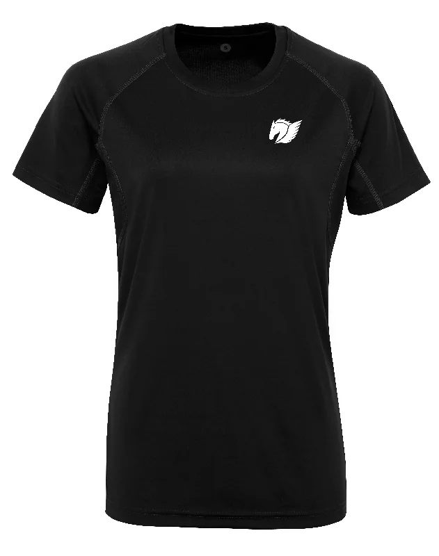 Women's Panelled Tech Tee - Black