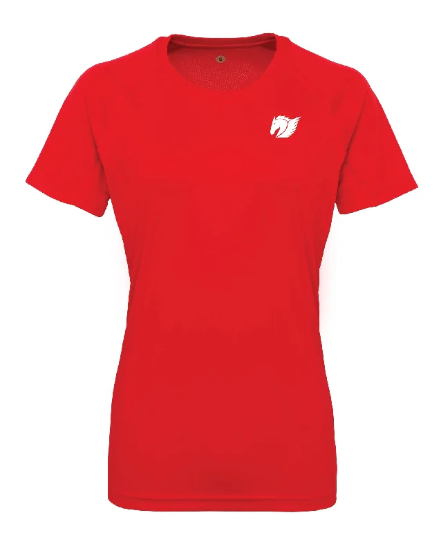 Women's Panelled Tech Tee - Red